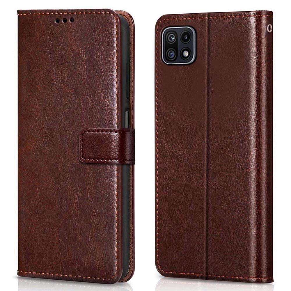 WOW IMAGINE Shock Proof Flip Cover Back Case Cover for Samsung Galaxy A22 5G | F42 5G (Flexible | Leather Finish | Card Pockets Wallet & Stand | Chestnut Brown) (B09J3STRL7) Amazon Price History, Amazon Price Tracker
