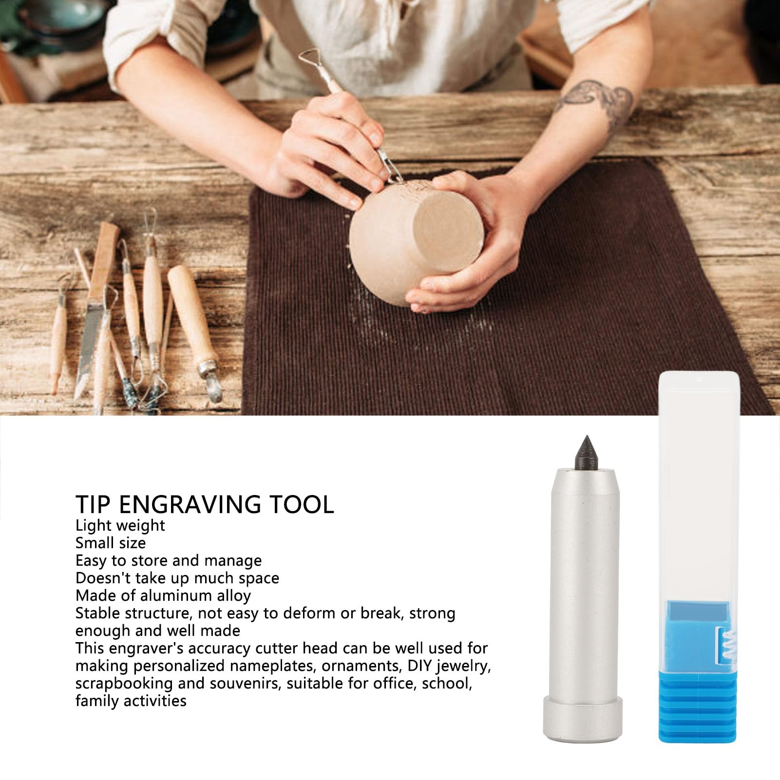 Precision Engraving Tip Etching Tool, Short Aluminum Alloy Engraver Tip for C ricut Maker Explore Machines, Fine Craftsmanship for Detailed Work