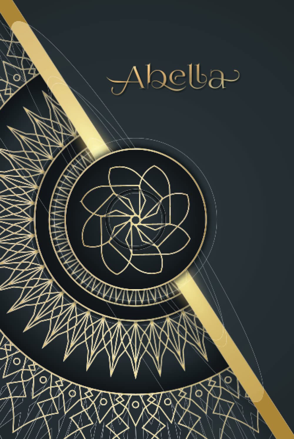 Abella: Personalisiertes Notizbuch in edlem Mandaladesign und Deinem Vornamen auf dem Cover | Format: A5 | liniert | 150 Seiten | DE-Edition