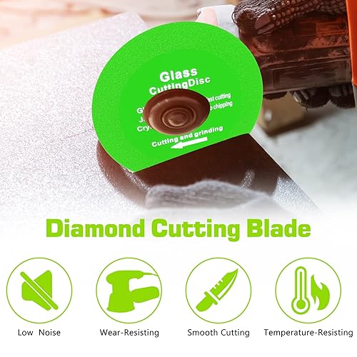 Miniatura 8 de Paquete de 5 cuchillas de corte de vidrio de 4 pulgadas para amoladora, disco de corte de vidrio de 4 pulgadas
