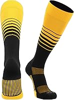 TCK Elite Breaker Striped Over-the-Calf Socks for Soccer Baseball Softball | Shin Guard Stretch | USA Made