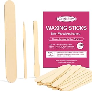 Salon-Grade Birch Wood Wax Applicator Sticks – 3 Styles 500-Pack Splinter-Free Spatulas for Body, Face & Brows