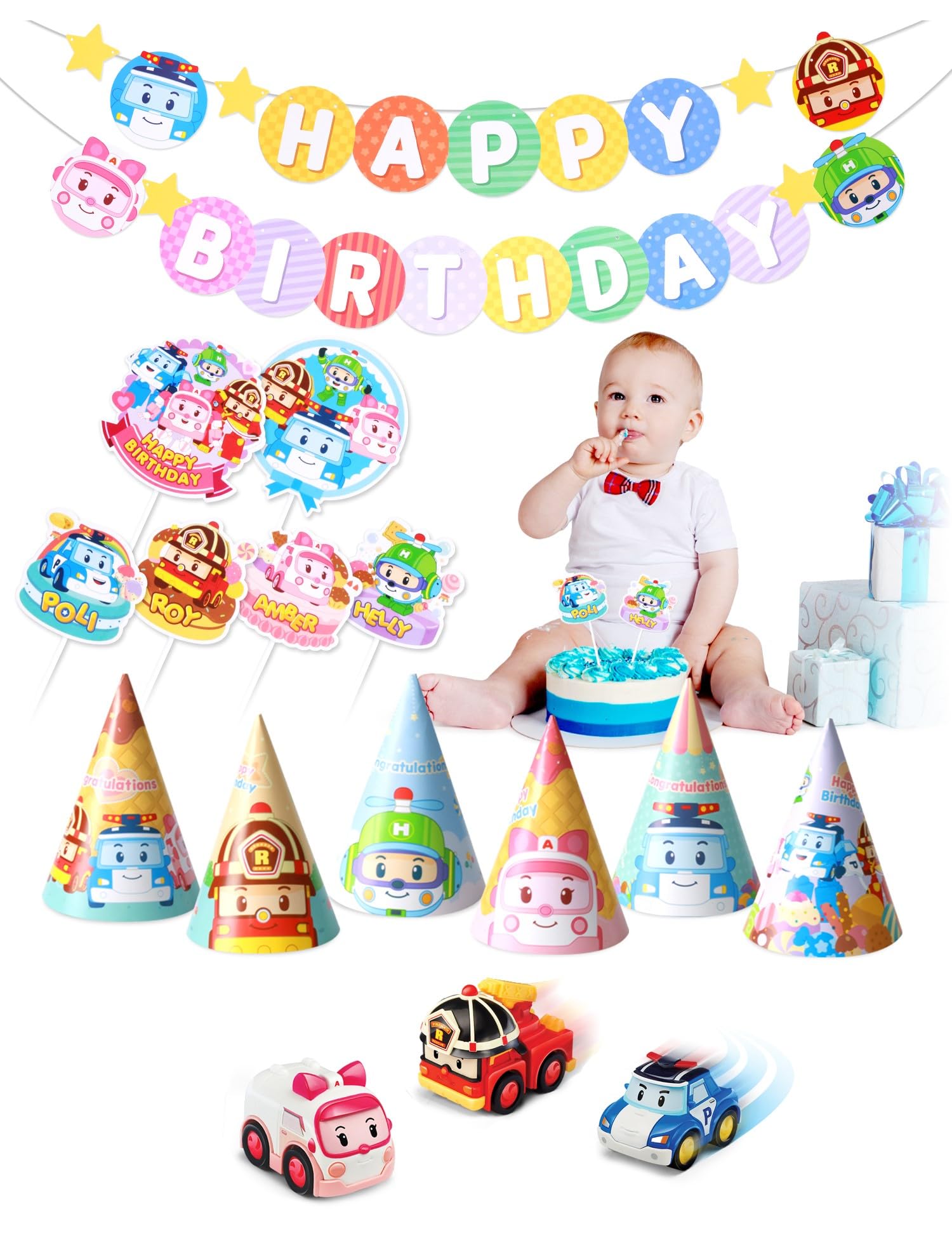Amazon.co.jp: ロボカーポリー(RobocarPoli) バースデー ガーランド [1