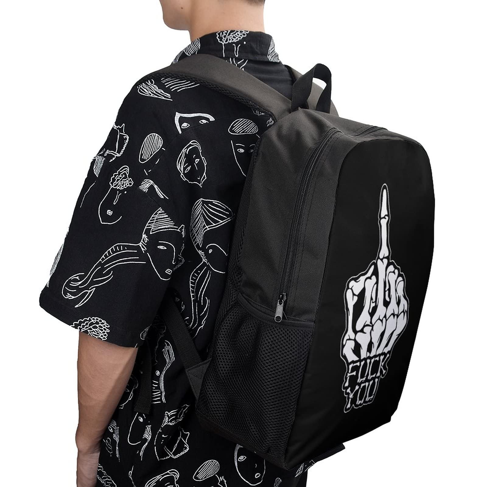 希少 UNDERCOVER MIDDLE FINGER BACKPACK Fuck You Skeleton Middle Finger 17 Inch Backpack Laptop Bag
