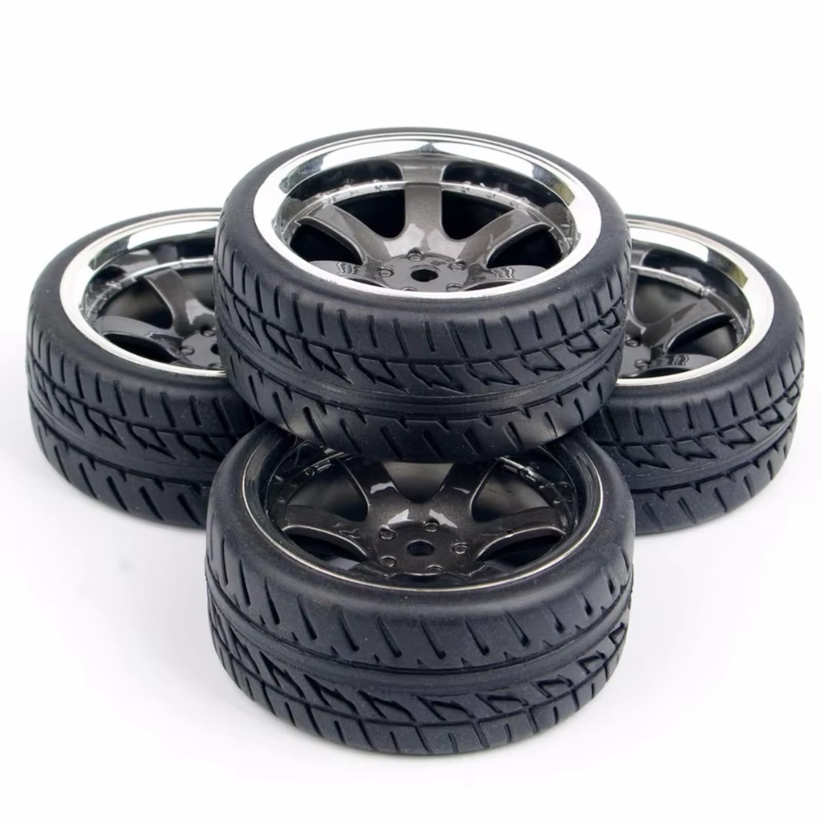 RC Pneumatici Ruote per 1:10 4 Pezzi/Set di Pneumatici in Gomma Cerchi da 12 Mm Esagonali RC per Auto da per Strada Parti di Ricambio Accessori di Aggiornamento