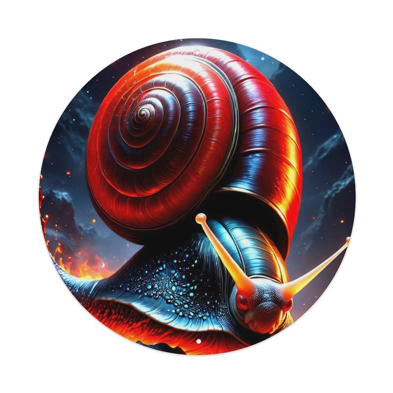 Animal The Red Snail Artwork Metal Tin Sign