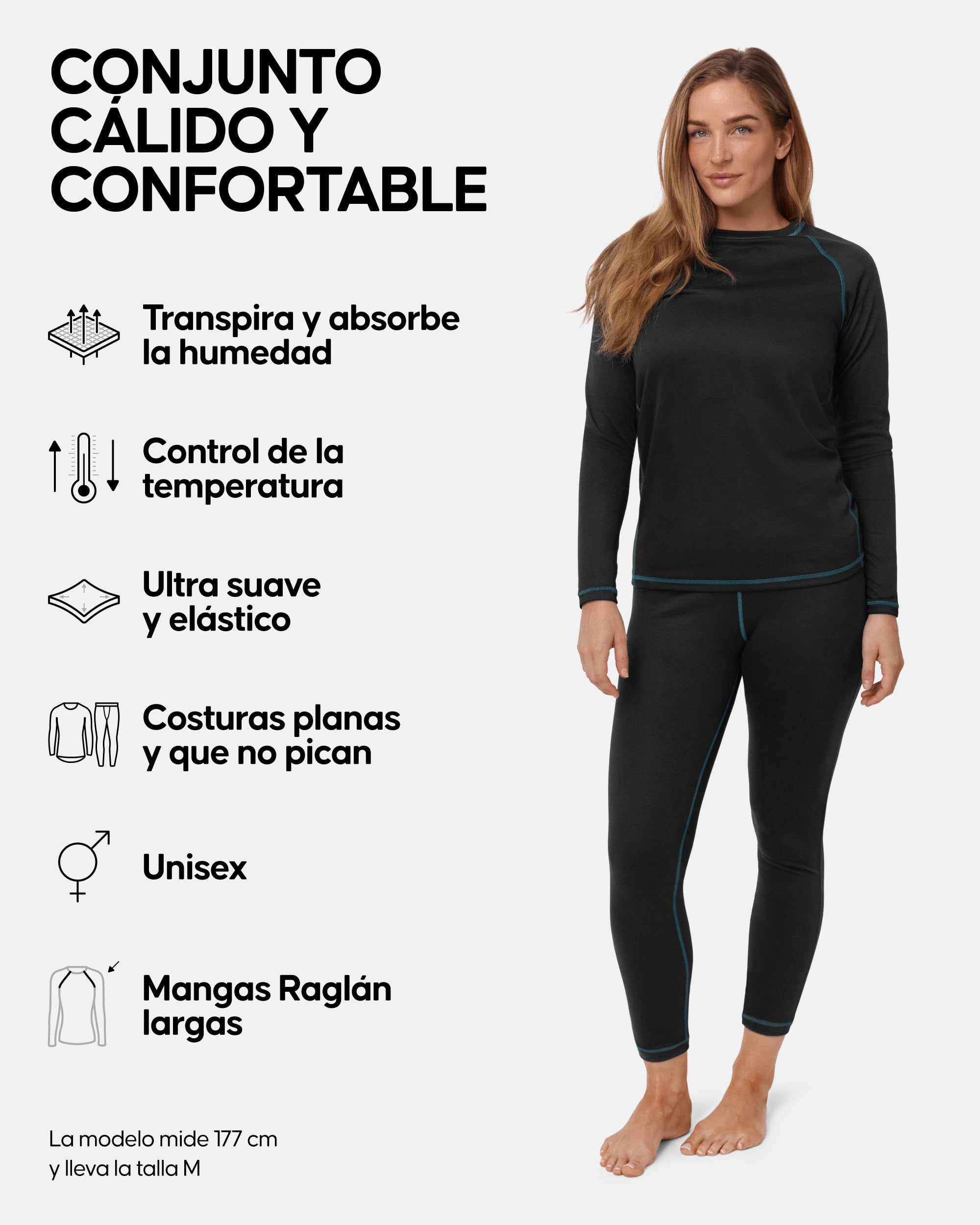 DANISH ENDURANCE Conjunto Térmico Unisex Camiseta y Pantalón Material Reciclado 2 Pack