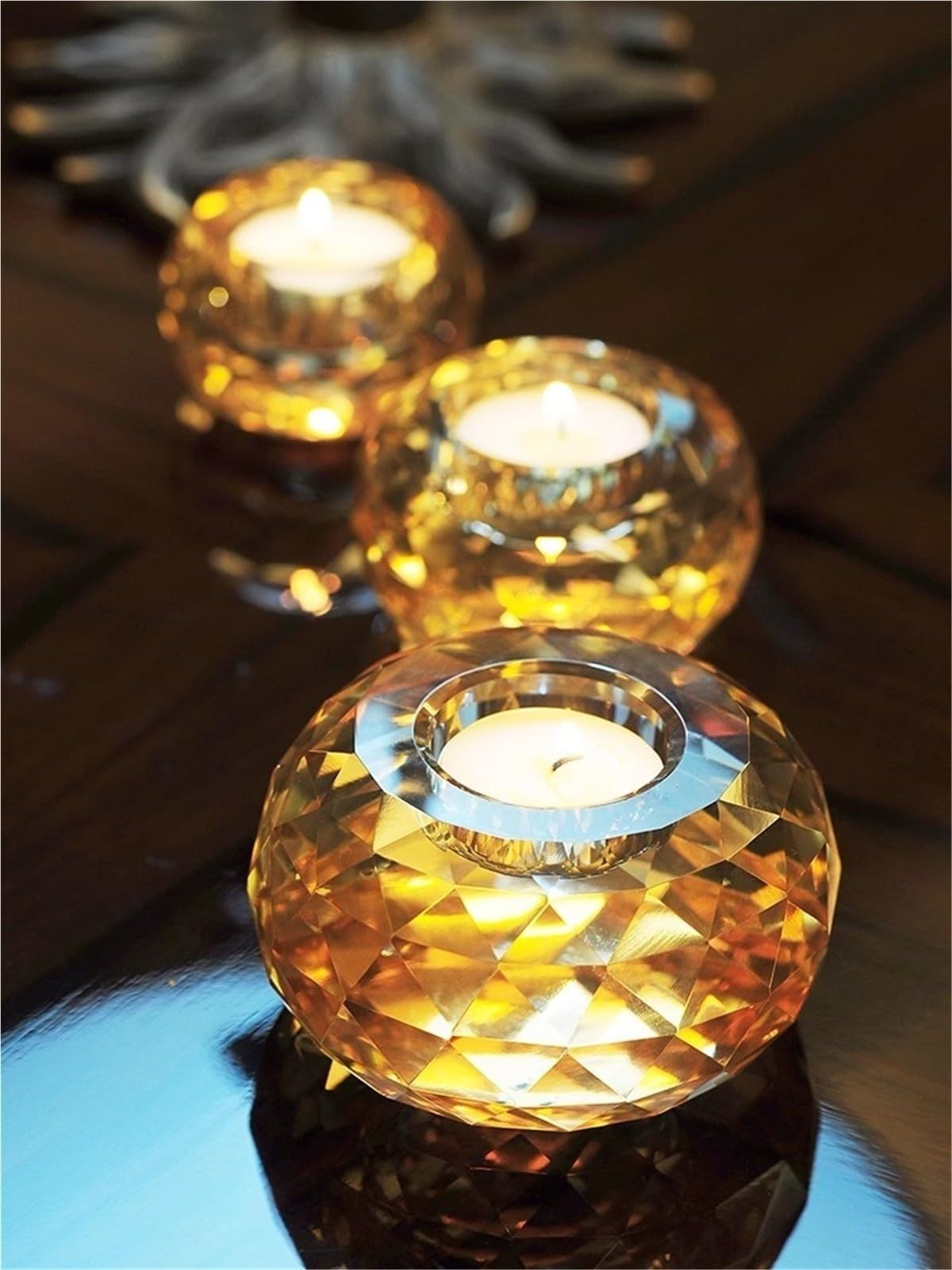 Bougeoir Cristal Bougeoir Chauffe-Plat en Verre Cristal