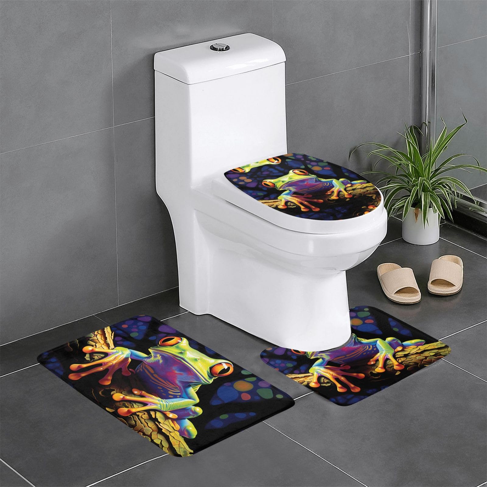 Tapis de salle de bain grenouille antidérapants : finis les sols froids et humides aux WC