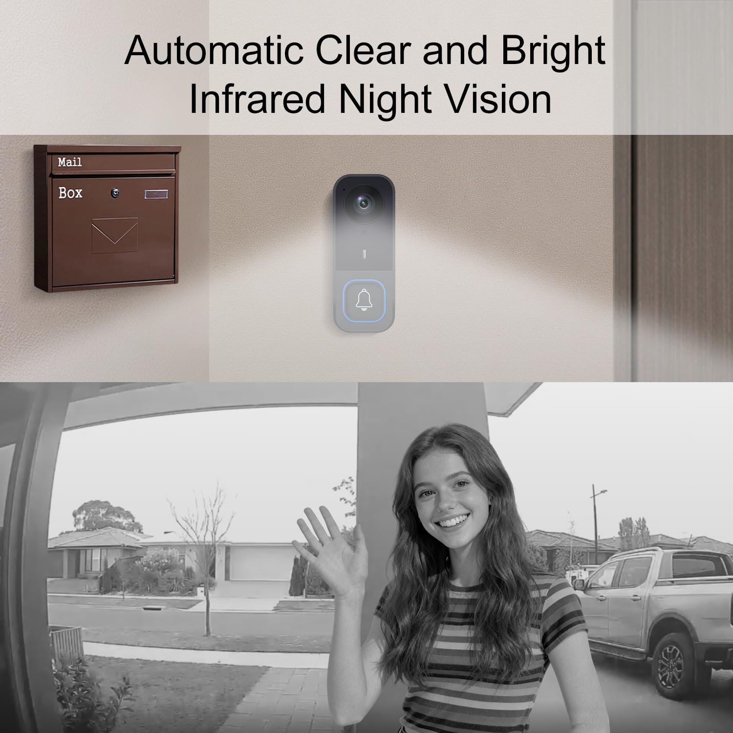 Citofono senza fili esterna 120m Campanello senza fili con HD Telecamera Impermeabile IP67 Videocitofono con schermo IPS 4.5" Visione notturna Audio bidirezionale 120° Grandangolo Nessun app/Wi-Fi