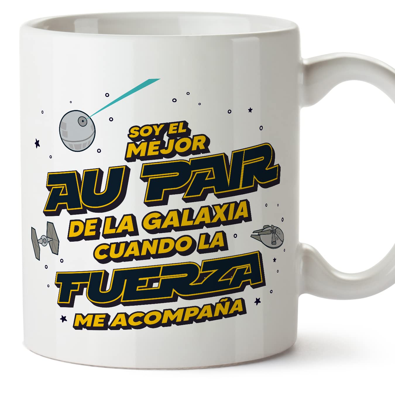 MUGFFINS Tazas para JEFE hombre - En Español - Mejor de la Galaxia Cuando Fuerza me Acompaña - 11 oz / 330 ml - Regalo original y divertido — view 265