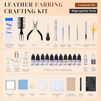Leather Crafting Kit Leather Earrings Making Kit with Step-by-Step Tutorial
