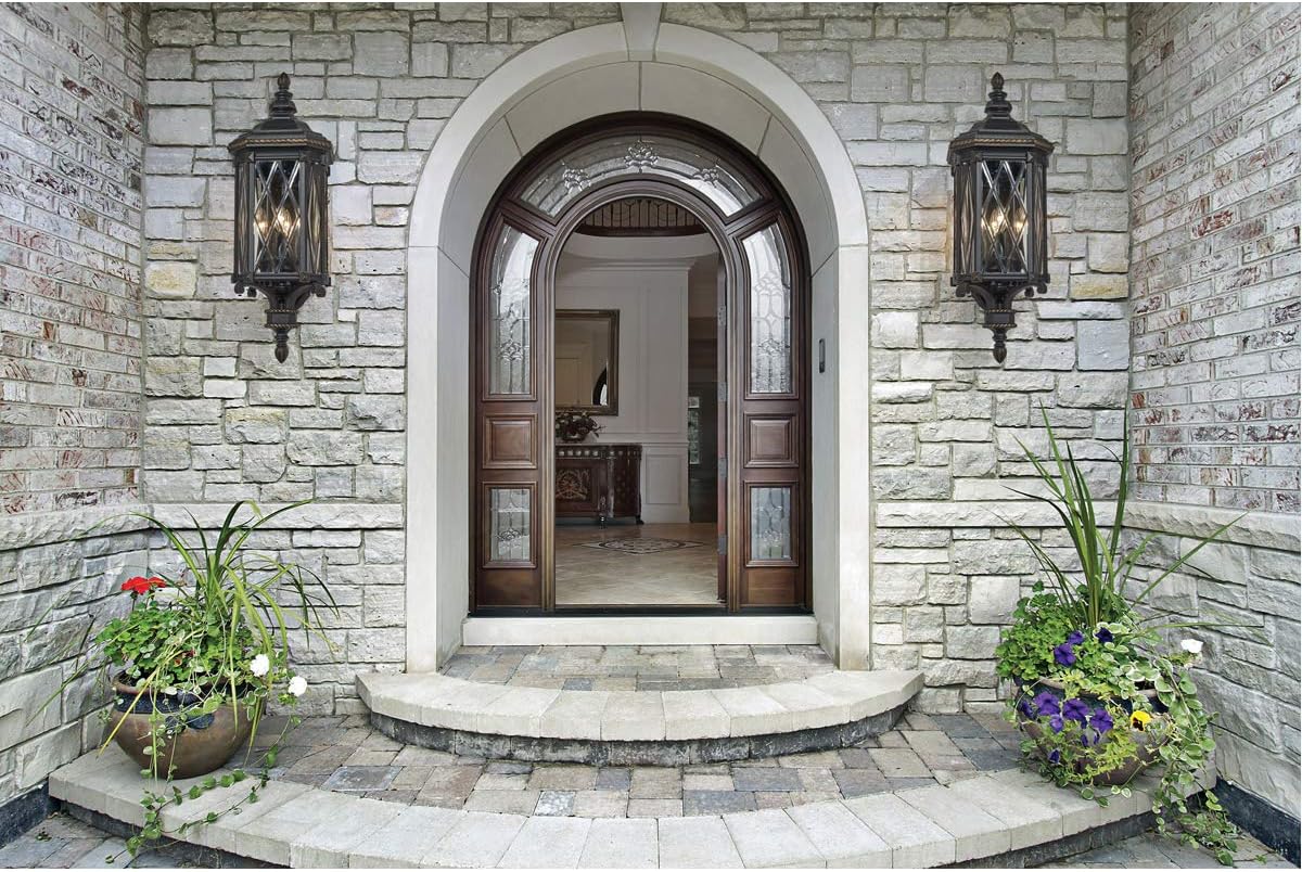 Minka Lavery Outdoor Wall Light 9322-585 Bexley Manor Exterior Wall Lantern, 4-Light 160 Watts, Black