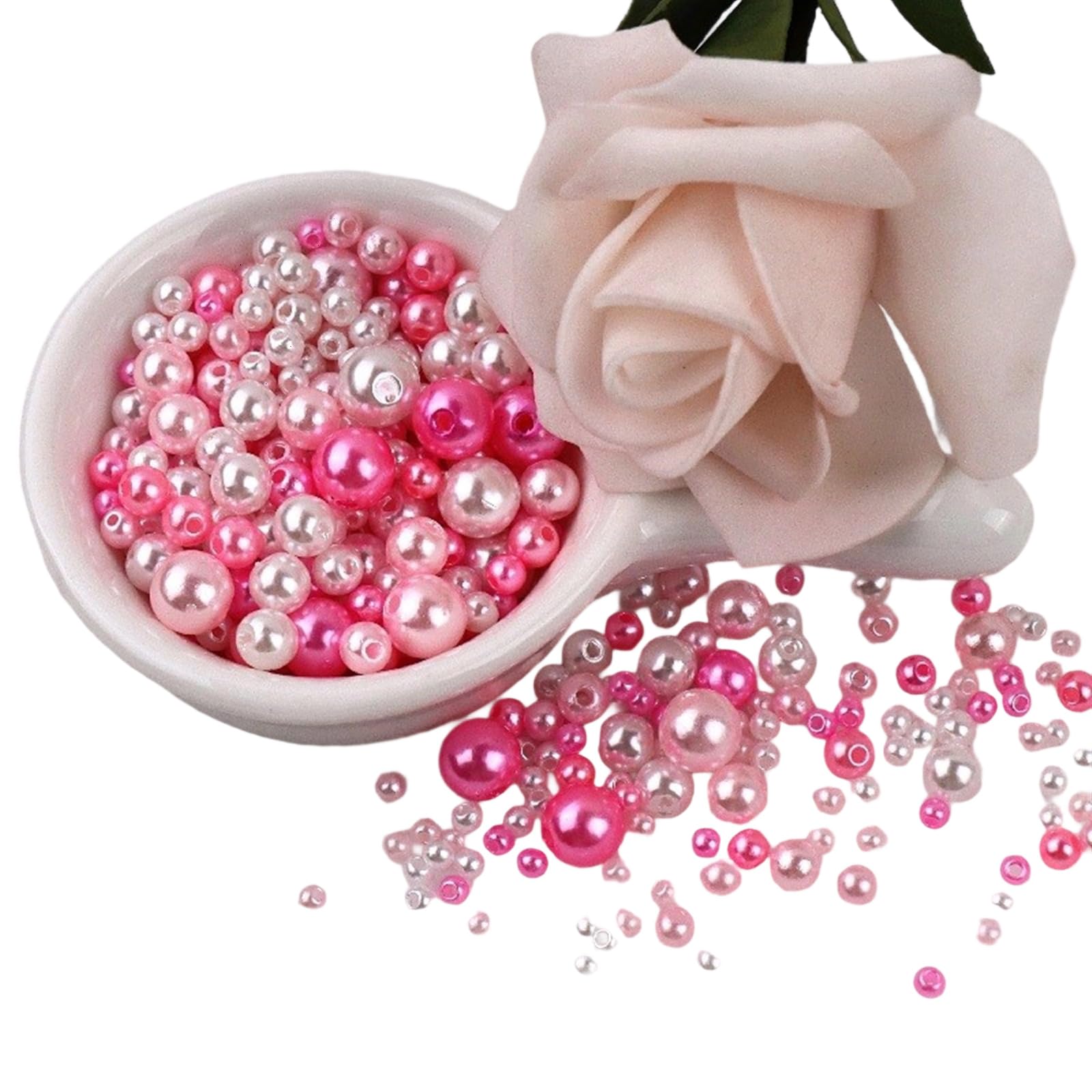 Purplelily Multi-Color Artificial Pearls Beads For Art Craft Decoration 150Pcs 3-8Mm Small Sew On Pearls Beads With Holes For Jewelry Making