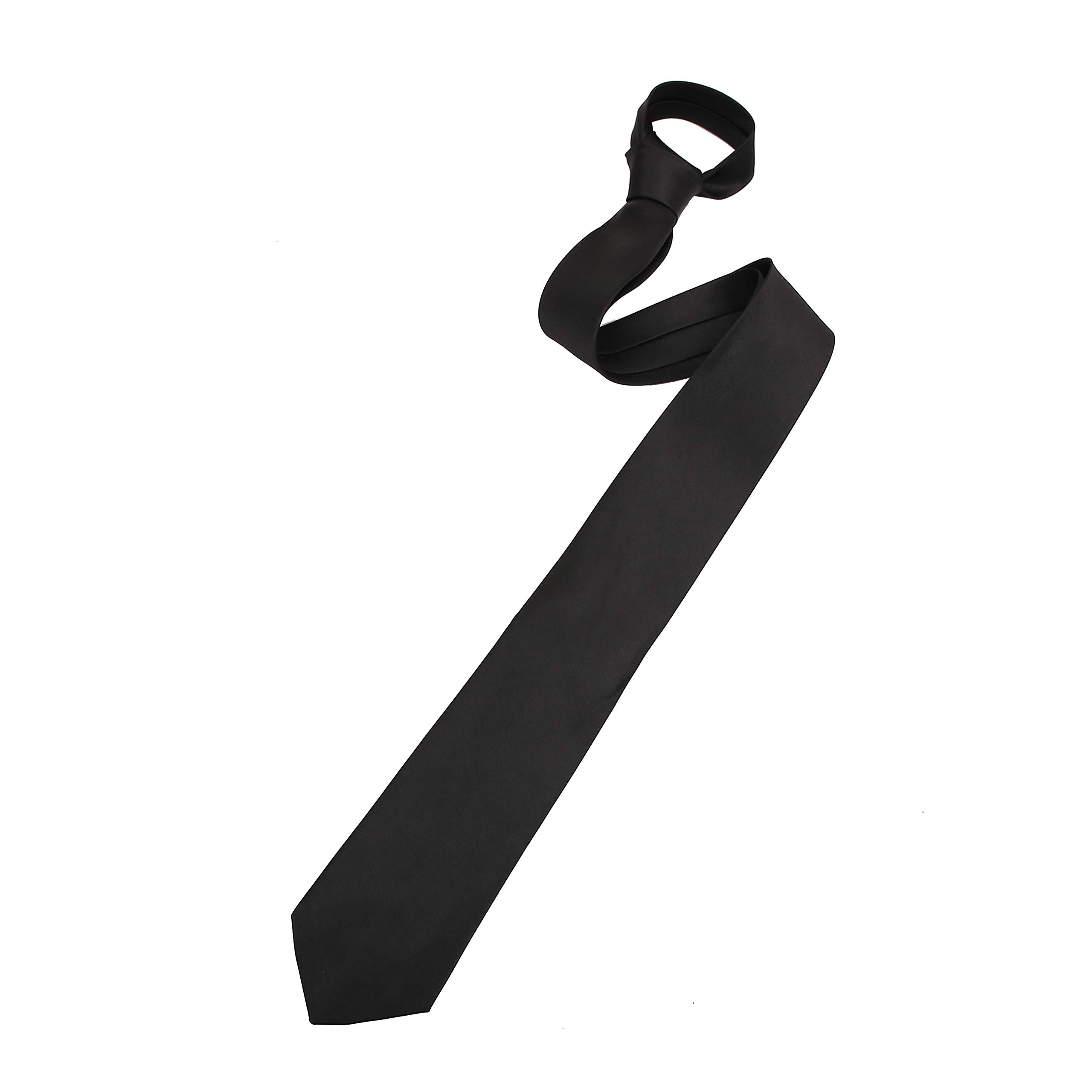 The Tie Company Men's Black The Tie Co™ Wide 7.5Cm Plain Satin Tie (Black)