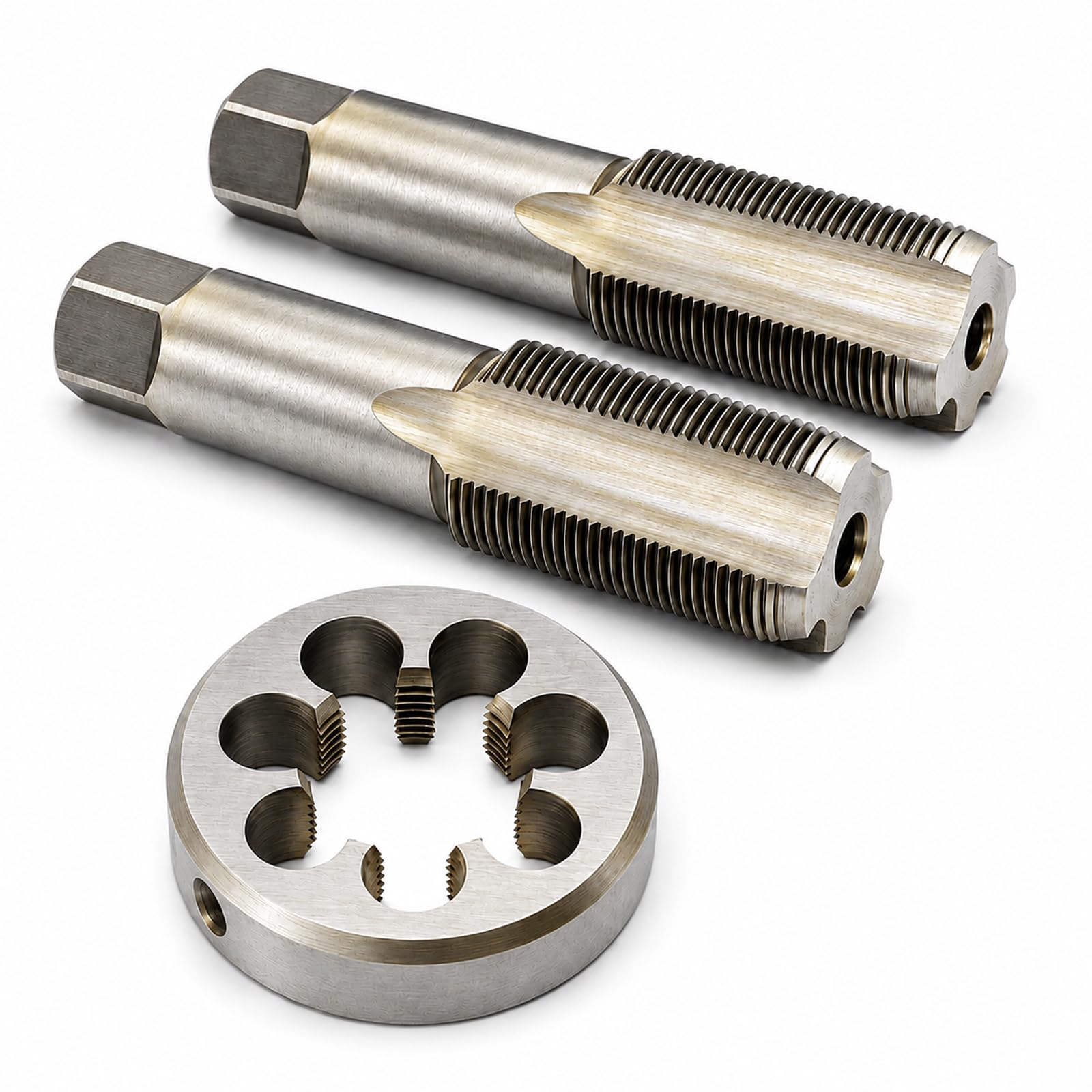 Set di maschi filettati, 3 pezzi, in acciaio legato per utensili, metrico, m30 x 1,5, a destra, per filettare in materiali metallici