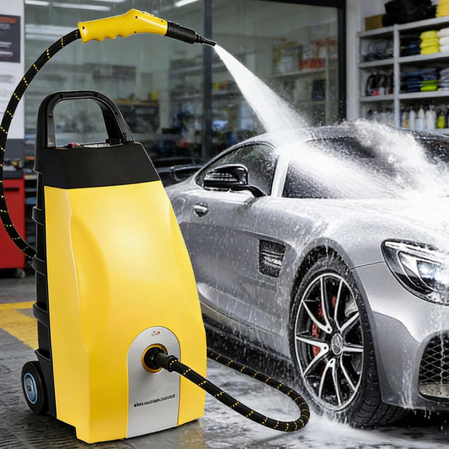 3000W High Temp Steam Washer, 3.5L High Pressure Steam Cleaner with 6 Accessories, 40s Fast Heat Up, Continuous Steam Output, for Home, Car, Range Hood, Air Conditioner