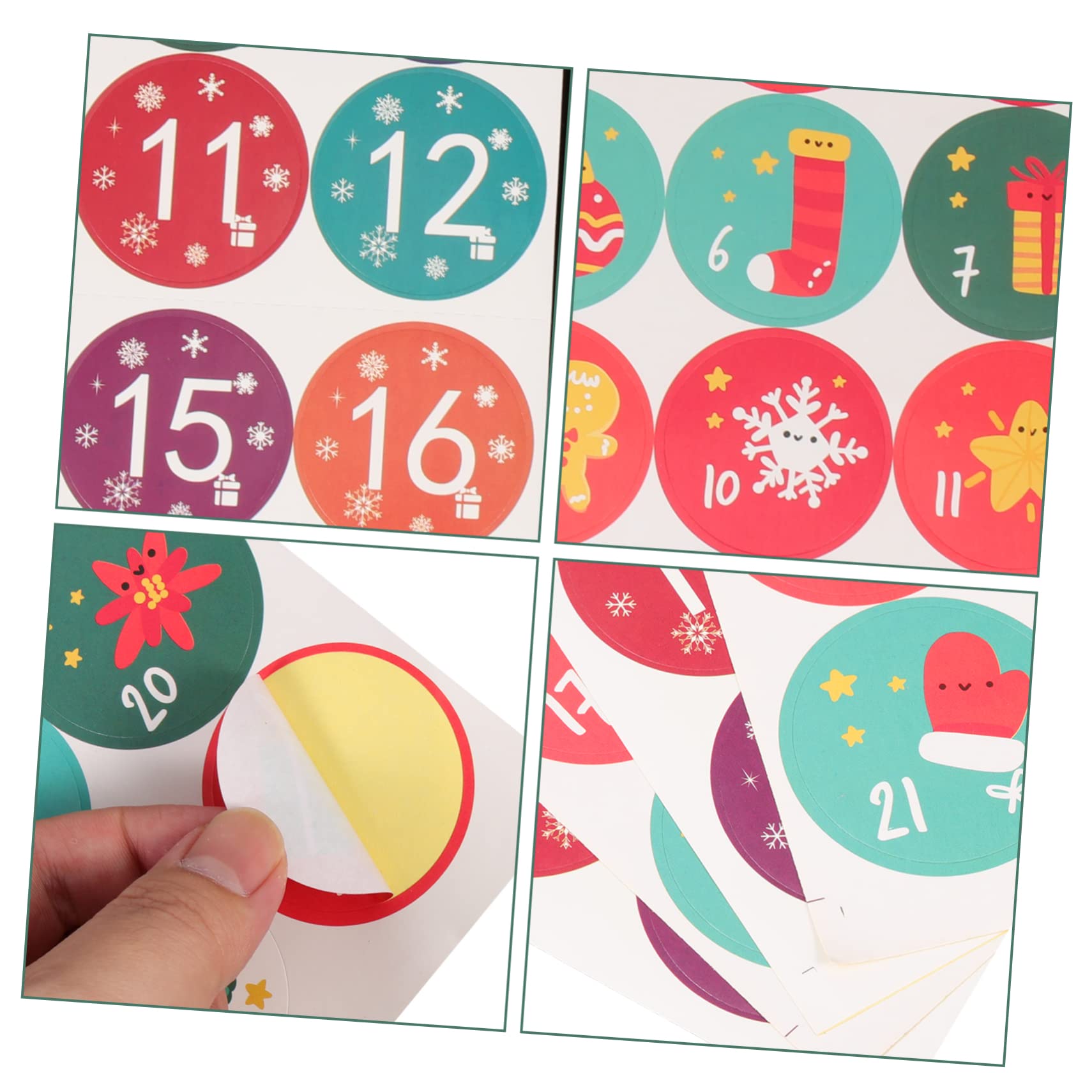 TOPBATHY 3 Set Di Etichette Adesive Natalizie Per Conto Alla Rovescia Etichette Per Sigillare La Cottura Per Scrapbooking 20 Fogli * 3