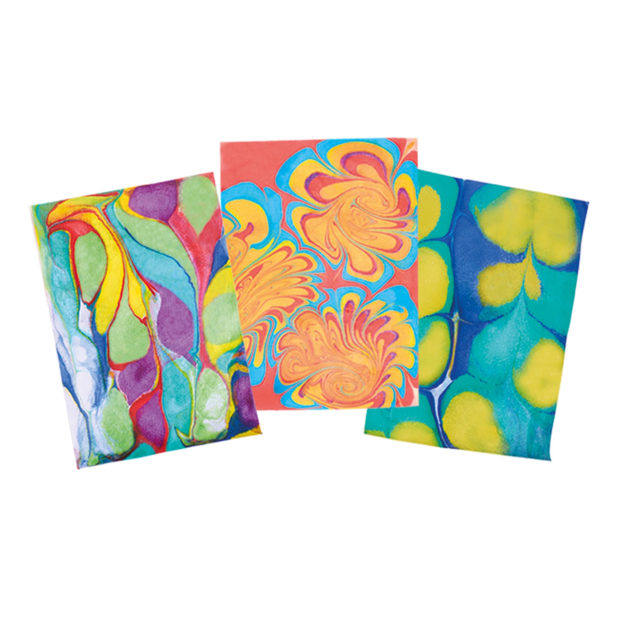 Kit Pittura Marmorizzata Ad Acqua Per Bambini | 6 Colori, 20 Fogli, 8 Pendenti In Legno | Non Tossico, Creativo E Educativo | Regalo Per Compleanni E Natale