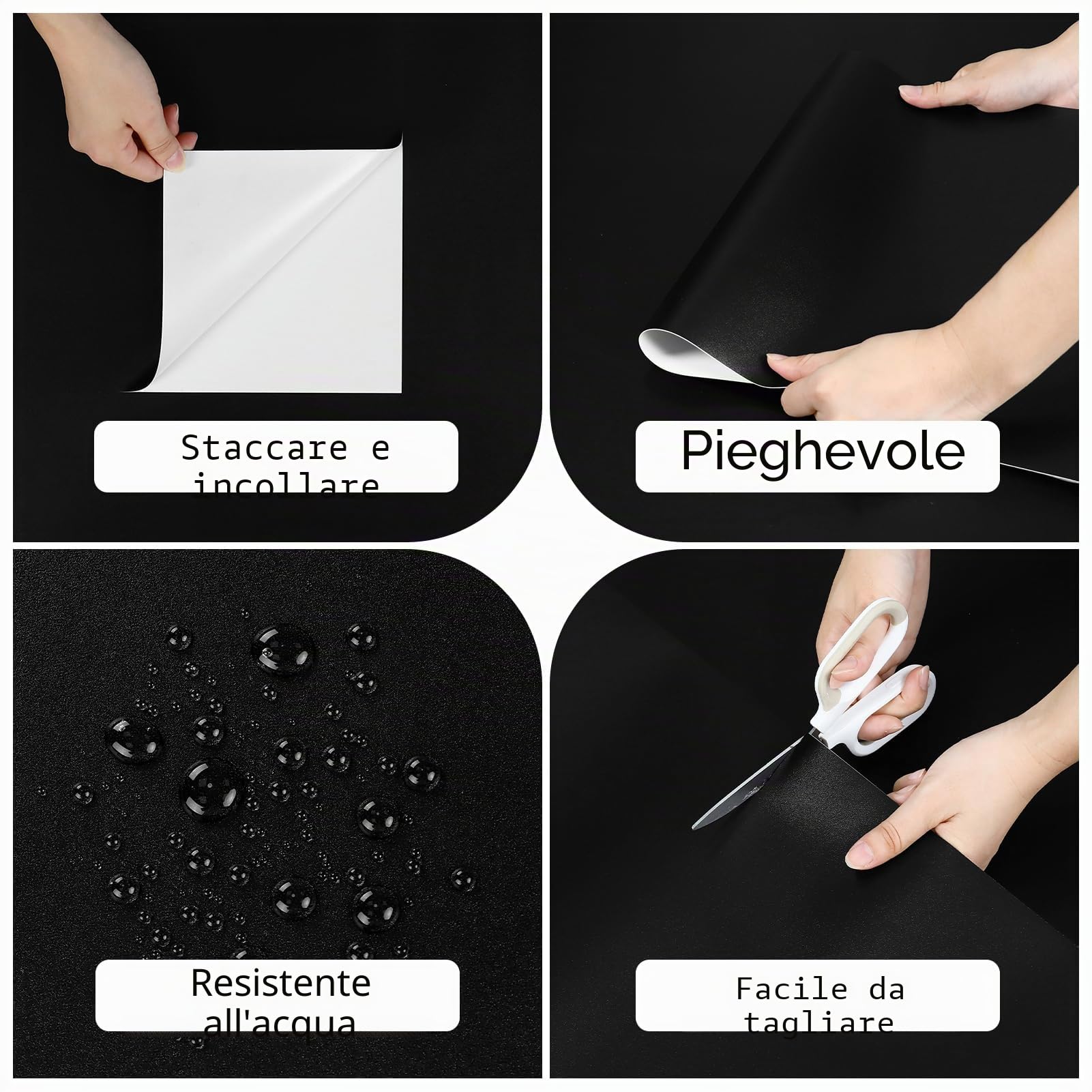 15 Pezzi Pavimento Pvc Adesivo Nero Piastrelle Adesive Pavimento Lavabile Linoleum Pavimento Adesivo Per Interni Mattonelle Adesive Pavimento Piastrelle Adesive Cucina Bagno 60cm x 30cm