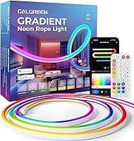 Vista 1 de Tiras de luces LED inteligentes de neón, luces de cuerda WiFi RGB+IC para interiores con control remoto, luces de tira LED impermeables y flexibles