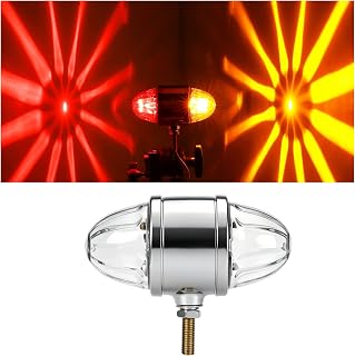 1Pcs Stainless Steel Dual-Facing Amber Red Glass Watermelon Light | Zinc alloy housing post mount dual turn signal marker tail lamps fits for Peterbilt Freightliner ,10-30V semi trucks