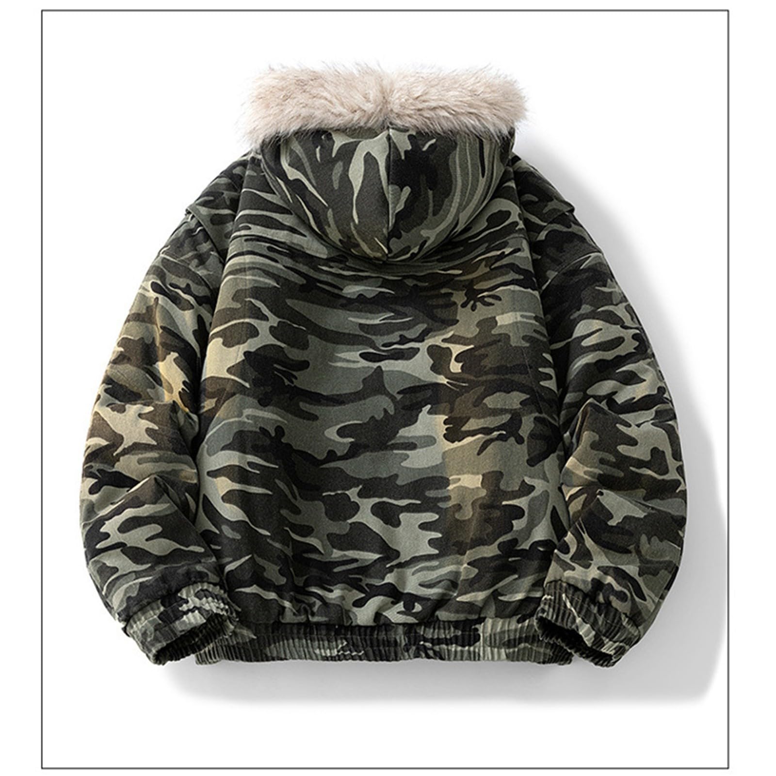 Generico Piumino Uomo 100 Grammi, Cappotto Uomo Invernale,Stile Invernale con Cappuccio Finto Staccabile Giacca Isolante Pesante per Abbigliamento Casual da Esterno per Climi Freddi