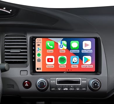 9" Car Stereo Radio for Honda Civic 2006 2007 2008 2009 2010 2011 - Wireless CarPlay Android Auto | 5G WiFi GPS Navigation | IPS HD Touchscreen | Bluetooth/FM/SWC | 1080P Backup Camera