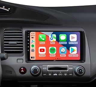 Car Radio Stereo for Honda Civic 2006-2011, Wireless CarPlay Android Auto | 9" IPS HD touchscreen, 64G storage, 5G WiFi GPS navigation, phone link, Bluetooth FM AM SWC, 1080P backup camera