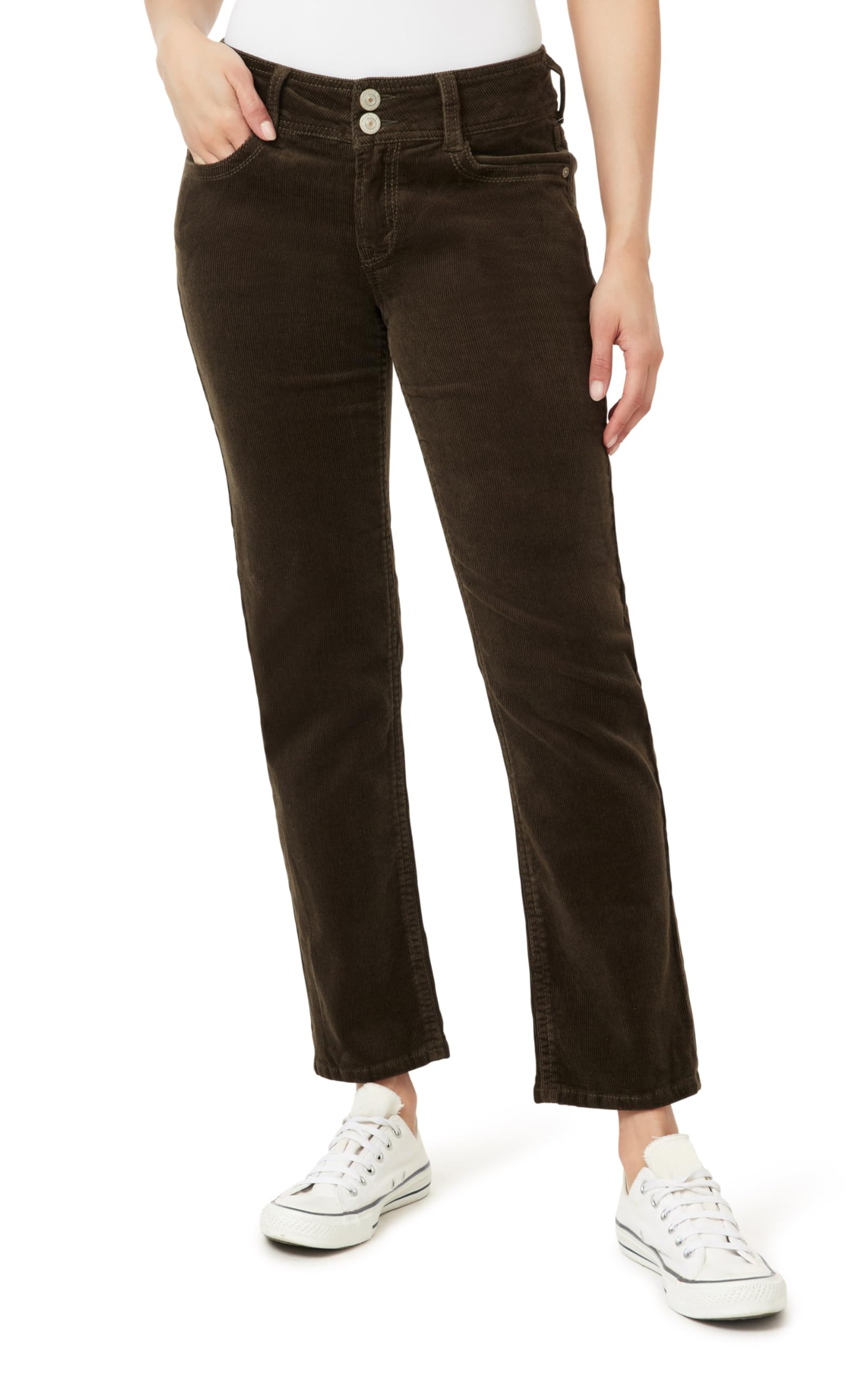 WallFlower Womens Luscious Curvy Mid-Rise 29 Straight Corduroy Juniors Pants