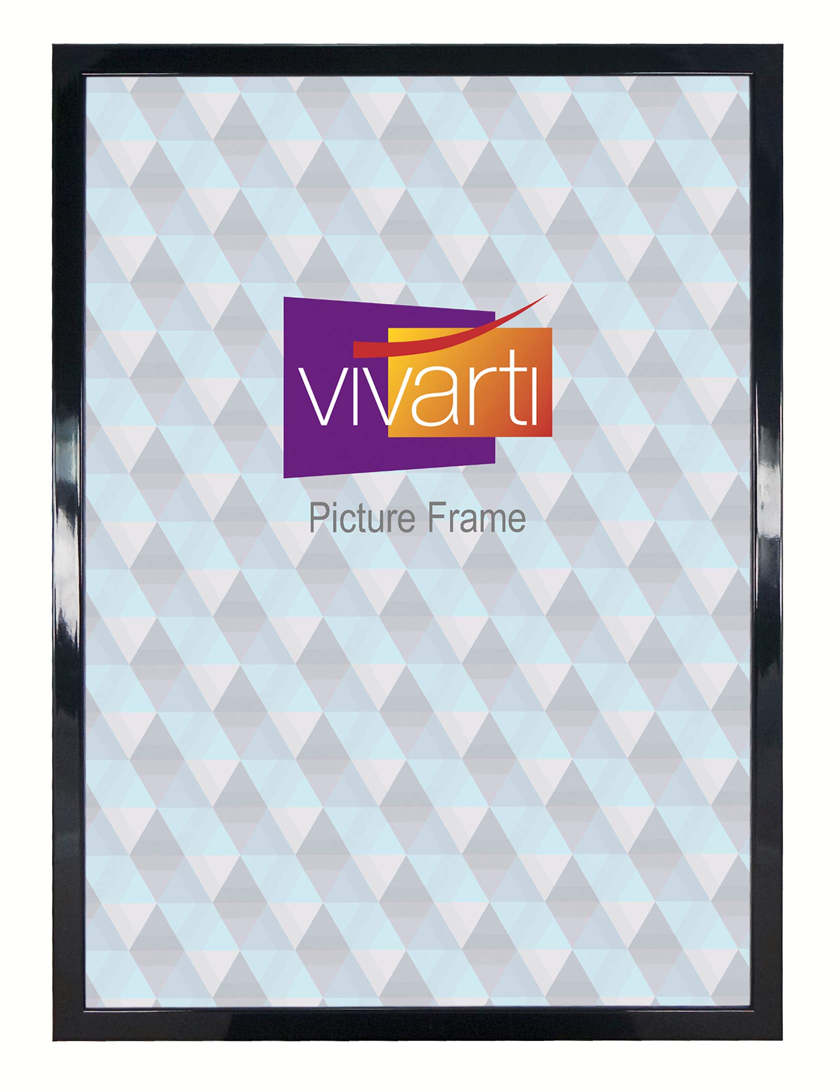 Vivarti Black Thin Gloss Picture Frame (35 X 50 Cm) Portrait Or Landscape Photo Frame With Clear Styrene Sheet & Wall Mounted Hook For Photos, Pictures, Posters, Decor, Certificate Frame
