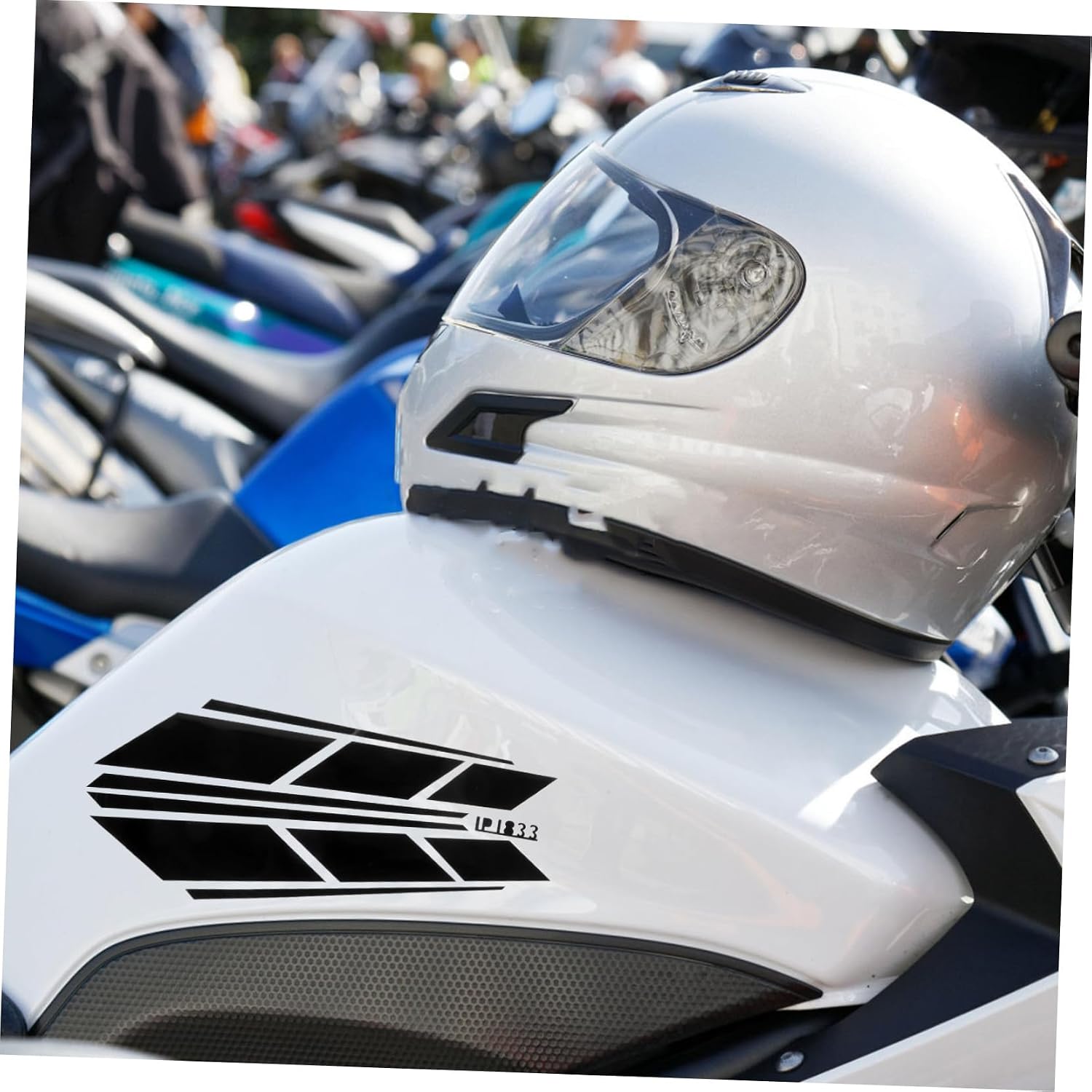 SOLUSTRE 2sheets Motorcycle Oil Tank Decal Stickers Easy Install Fuel Tank Stickers for Motorbike Fit Black for Custom Motorcycle Decor