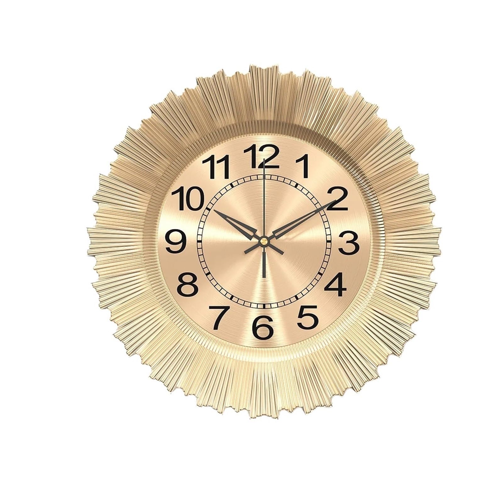 DJSKLDF Wall clock Modern Silent Wall Clock 33cm, Non-Ticking Quartz Sweep Movement,Decorative Hanging for Living Room Bedroom Kitchen Office(Gold)