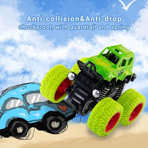 Miniatura 8 de Monster Truck Toys - Vehículos de juguete alimentados por fricción para niños el mejor regalo de fiesta de cumpleaños de Navidad para niños y niñas