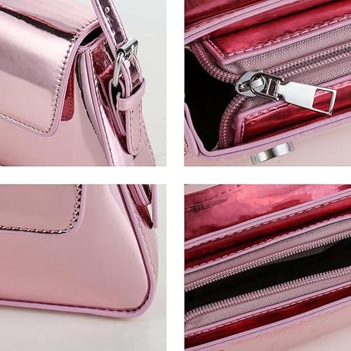 Miniatura 3 de Bolso de noche para mujer, Y2k, plateado, bolso hobo, bolso de mano, lindo bolso de mano, bolsos cruzados, bolsa de hombro para fiesta