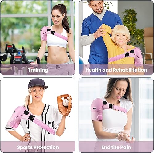 Miniatura 6 de Soporte de hombro para mujeres y hombres de recuperación de hombro. Soporte de hombro ajustable para puño rotador, alivio del dolor en las
