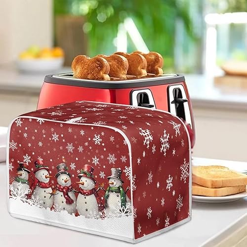 Miniatura 3 de doginthehole Funda para tostadora de muñeco de nieve, cubierta para hacer pan, cubierta de cocina para electrodomésticos pequeños, decoración de