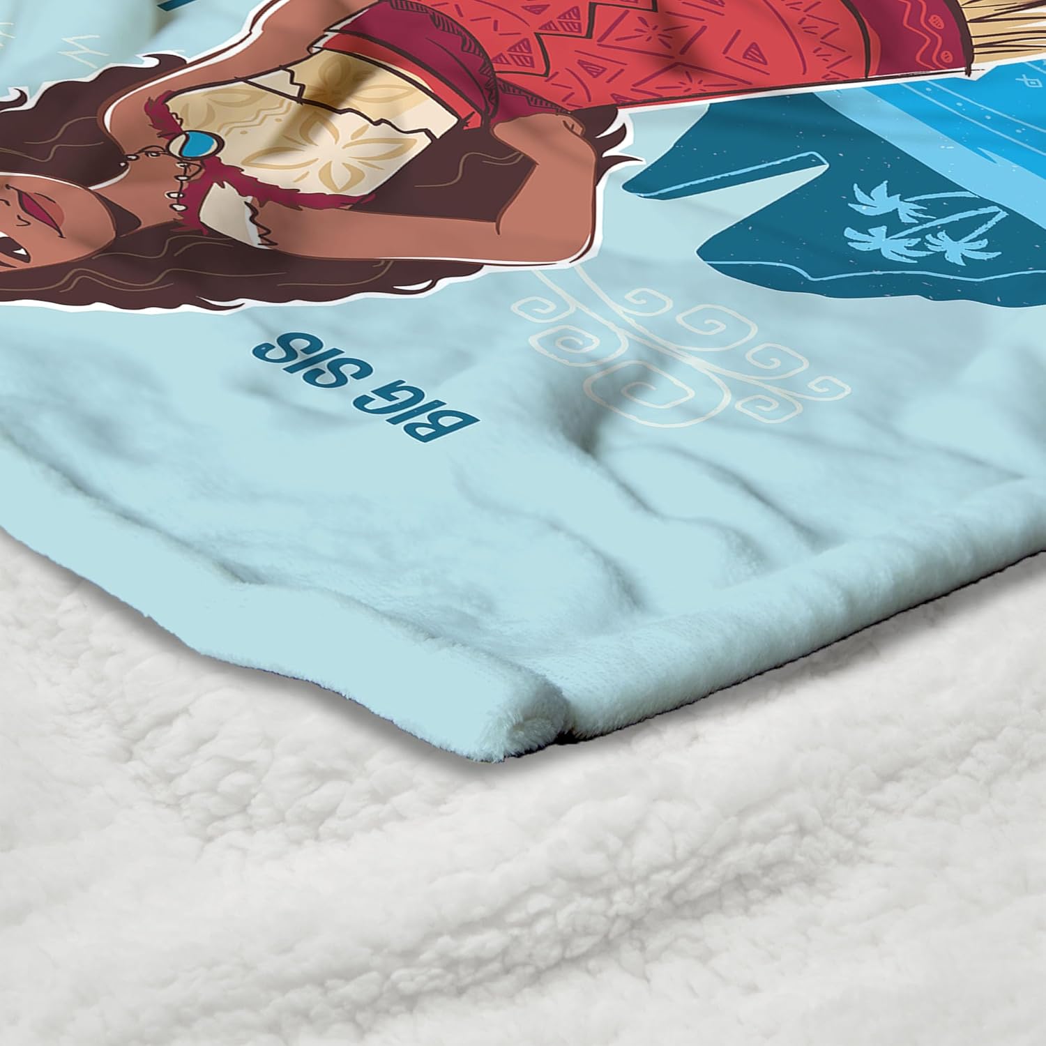 Disney Moana 2, Big Sis Lil Sis, Silk Touch Sherpa Throw Blanket, 50 x 60 Inches