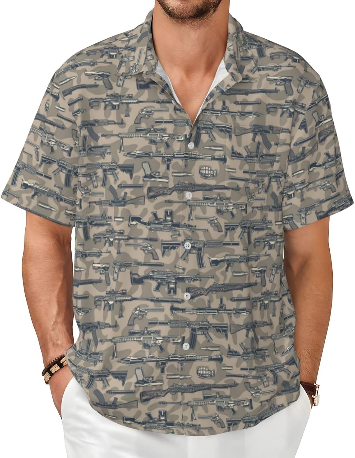 Men's Hawaiian Shirt Funny Summer Beach Casual Short Sleeve Button Down Shirts for Men