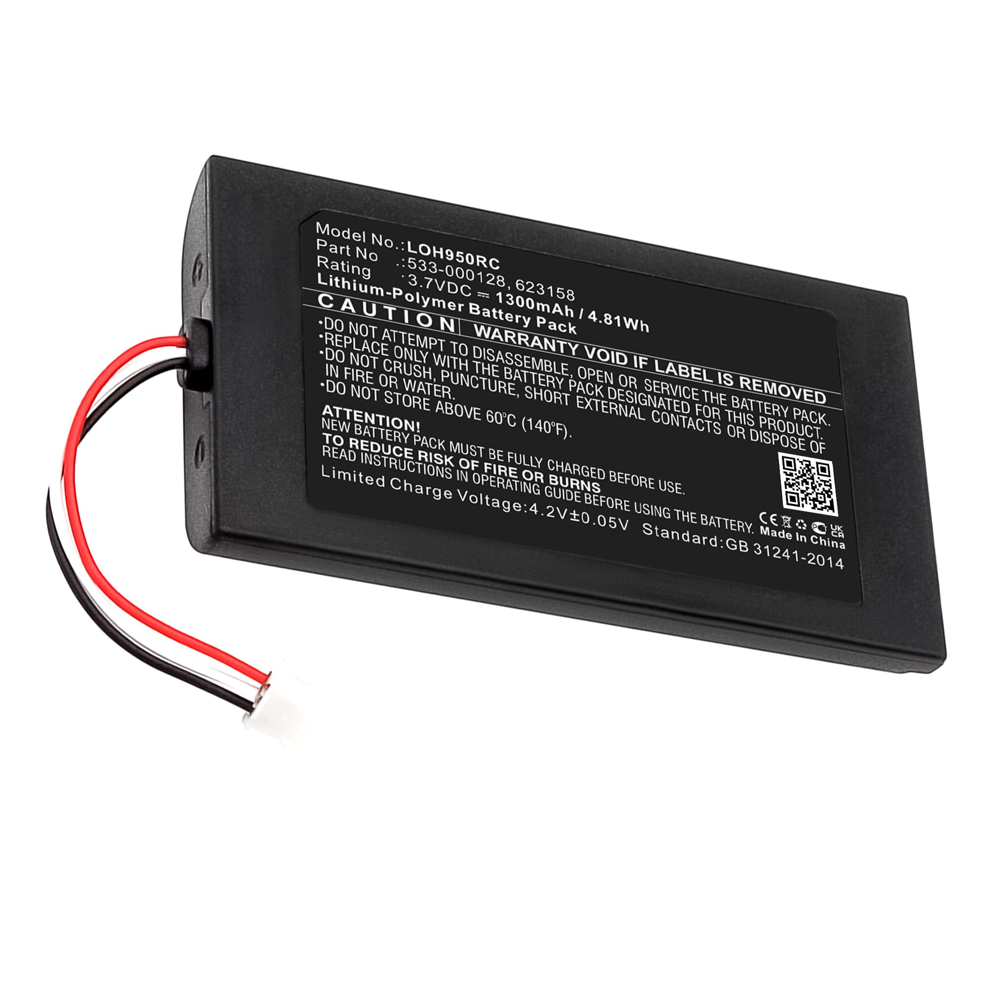 KH KAM HUA 533-000128, 623158 Remote Control Battery Compatible for Logitech Harmony 950, Elite, 915-000260, 915-000257,