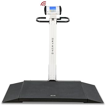 Detecto, Wheelchair Scale, Portable, Folding Column, 1000 lb x .2 lb / 450 kg x .1 kg