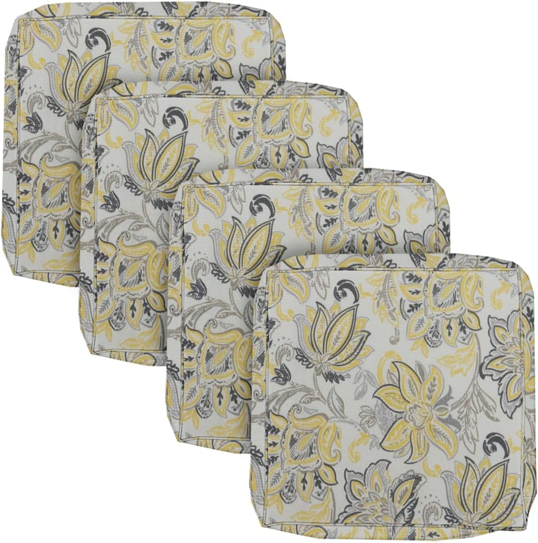 BELLRINO Outdoor Waterproof Patio Cushion Covers 24 X 24 X 4 Set of 4 Replacement Slipcovers Decorative Cushion Cover for Chair Seat Garden Bench Porch Couch P002-24X24X4-4PC Cover ONLY
