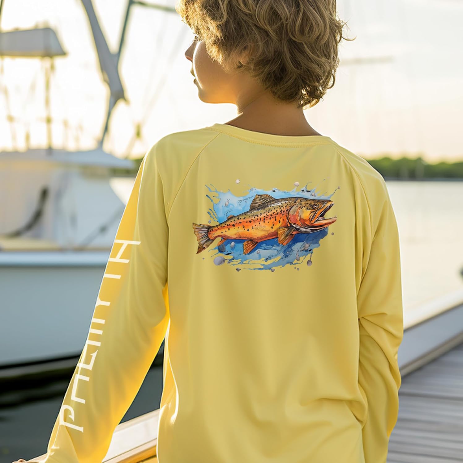 Palmyth Boys Fishing Shirt Youth Long Sleeve T-Shirt UPF 50+ Sun Protection - Image 2