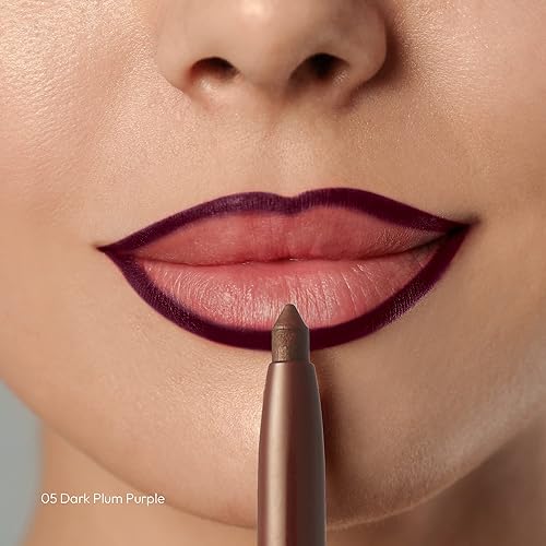Miniatura 8 de Delineador de labios profesional, delineador de labios intenso de lujo de larga duración, cremoso retráctil, fácil de usar, lápiz delineador de