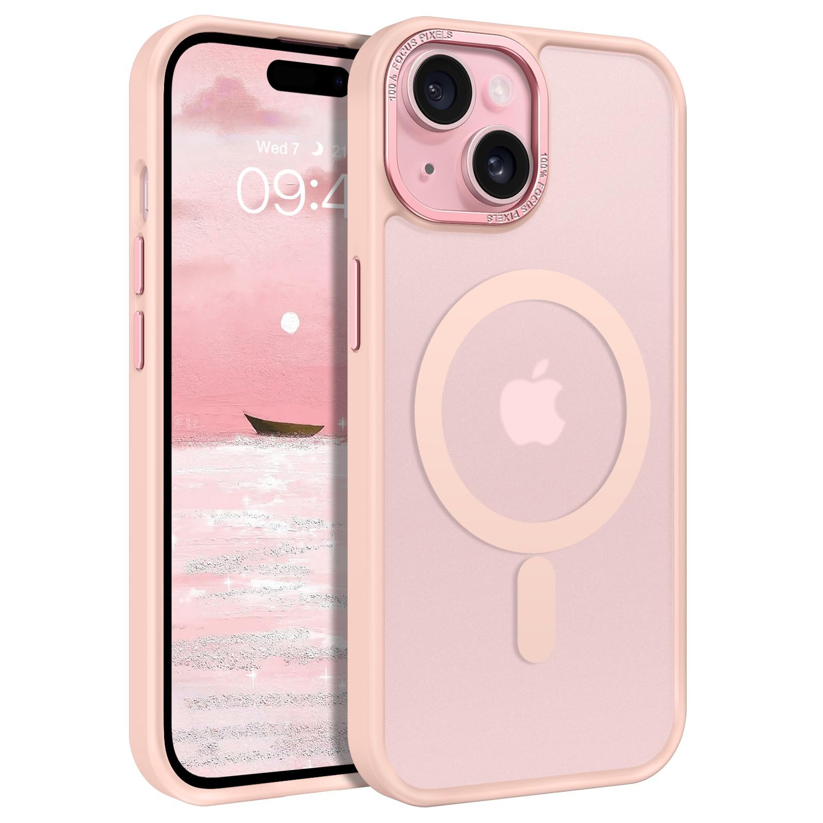 Coque iPhone 15 Plus rose mat | Le cadeau idéal pour un style protégé - 7