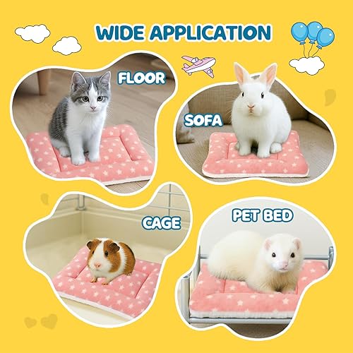 Miniatura 19 de Paquete de 2 camas de conejo, ropa de cama de 10 x 13 pulgadas, lavable y mejorado de grosor (rosa, M)