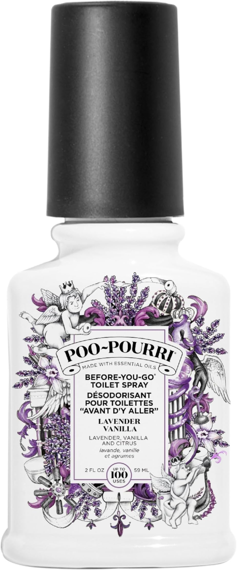 Poo-Pourri Lavender Vanilla Toilet Spray Eliminates Bathroom Odors, 59 ml