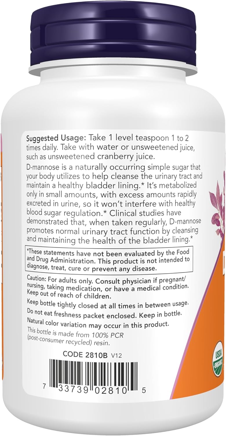 NOW Foods Supplements, D-Mannose Powder for Immune Support, Non-GMO Project Verified, Healthy Urinary Tract*, 3-Ounce - Image 3