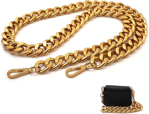 Miniatura 1 de Correa de cadena cruzada de metal grande de 42 pulgadas para mini cartera, riñonera, bolsa de pecho