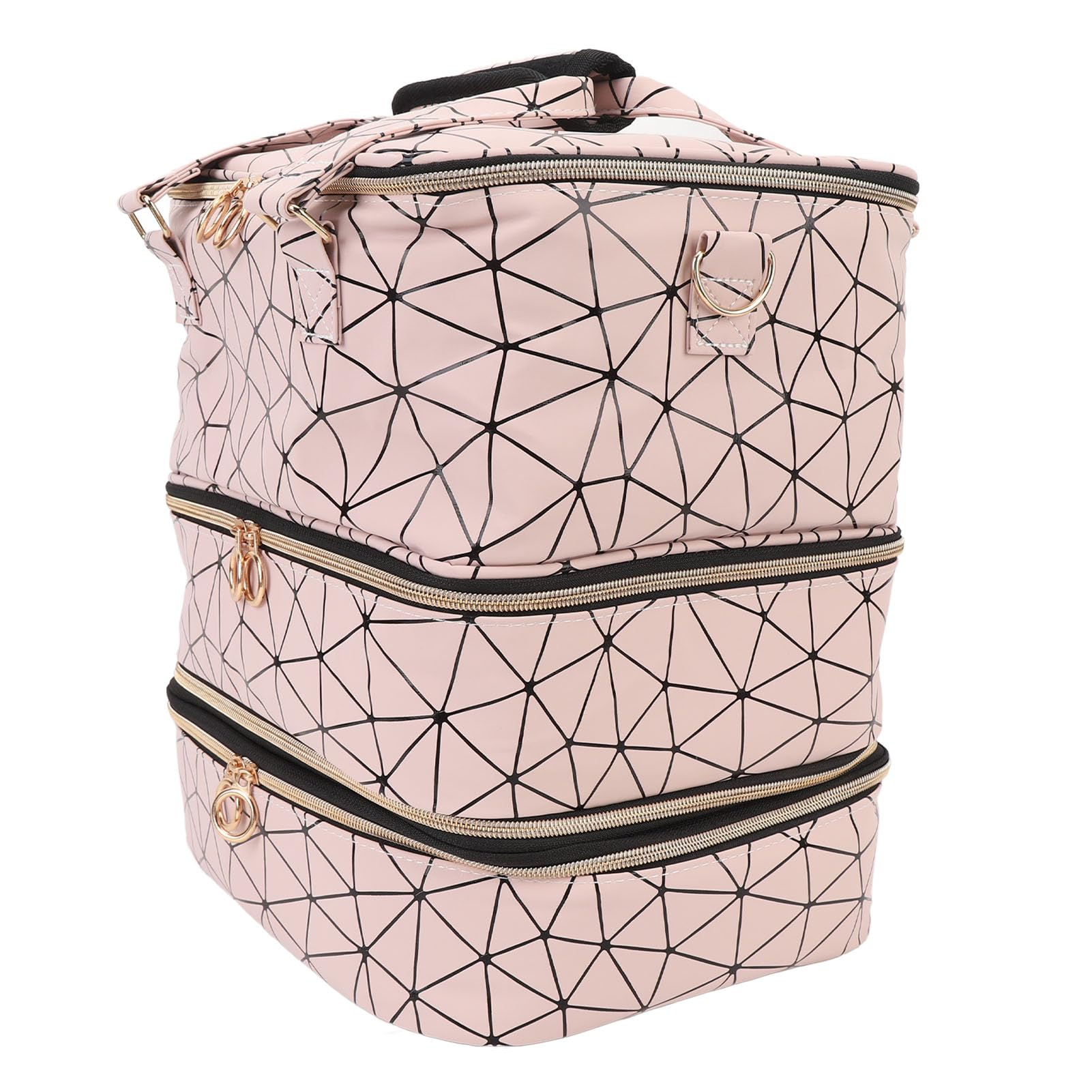 Borsa Organizer 84 Bottiglie, Custodia per Nail Kit per Unghie Staccabili a 3 Strati, Borsa a Tracolla per Attrezzi per Trucco, Articoli Toeletta, Artisti Professionisti